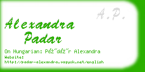 alexandra padar business card